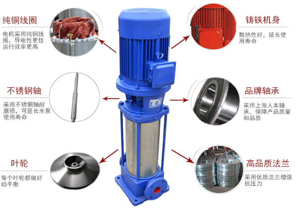 CDL不銹鋼多級(jí)離心泵大流量增壓泵循環(huán)管道泵 CDL(圖1)